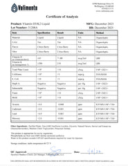 D3 K2 - Certificate of Analysis