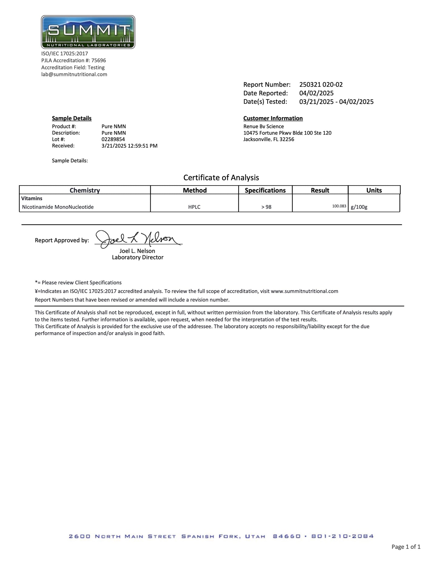 NMN (Nicotinamide Mononucleotide) Pure Powder