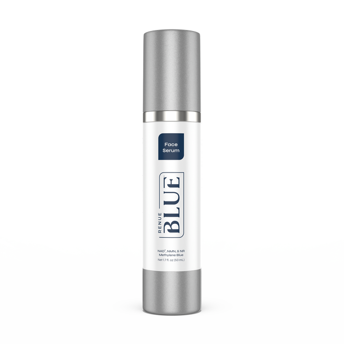 Renue Blue™ 面部和手部精华液，含亚甲蓝、谷胱甘肽、NAD⁺、NMN、NR（脂质体） 