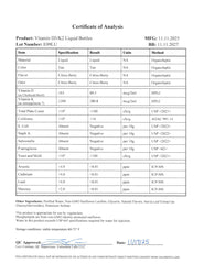 D3 K2 - Certificate of Analysis