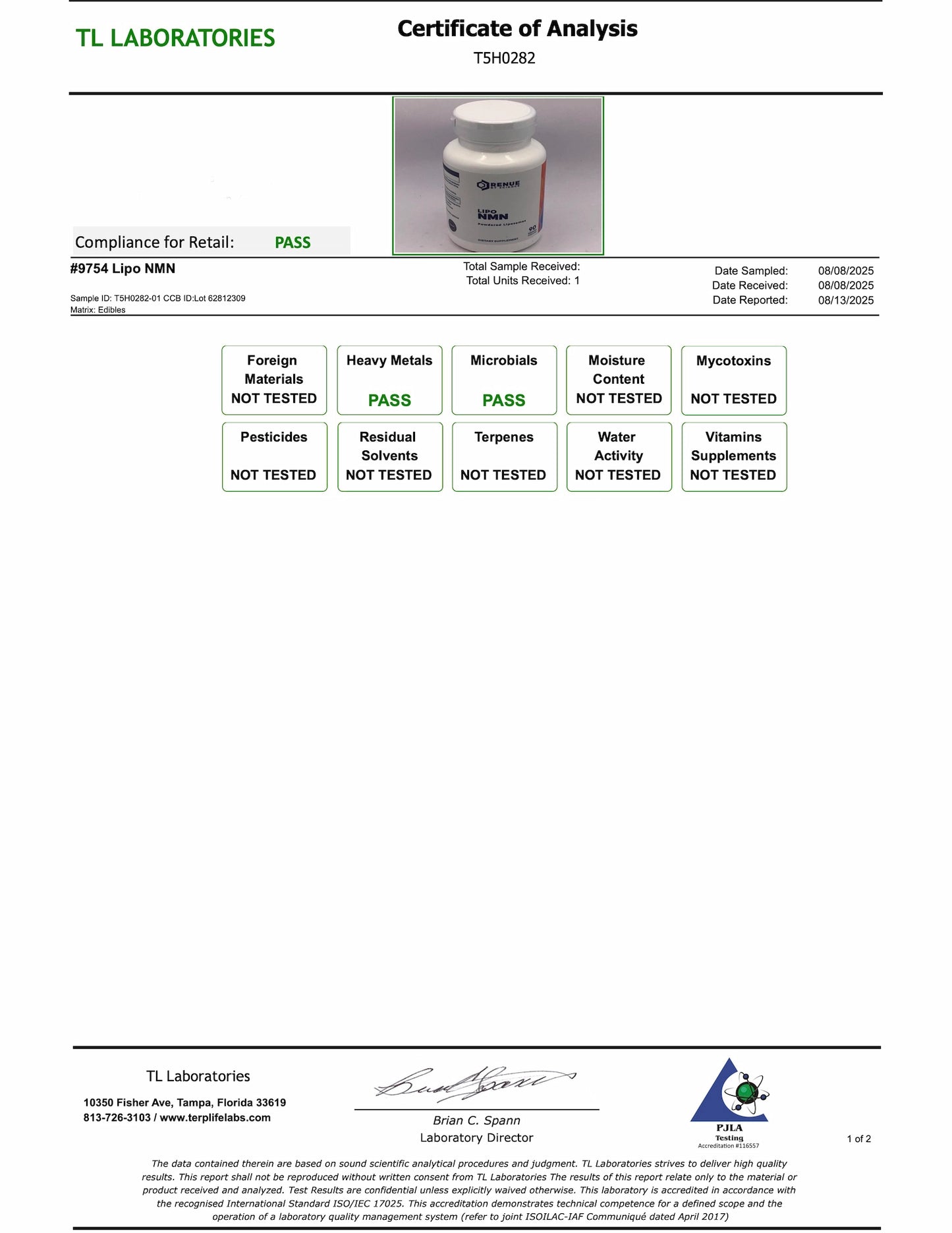 NMN (Liposomal) 90 Ct. x 250 mg